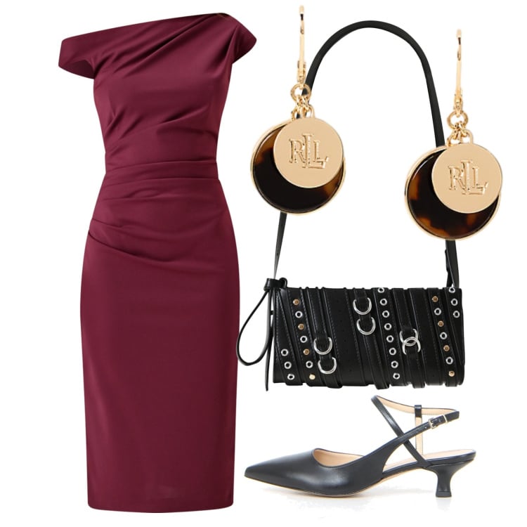 Outfit donna - I\'m chic. Stile Chic per Serata fuori. Abbinamento con vestiti a tubino, borse a spalla, orecchini, décolleté.