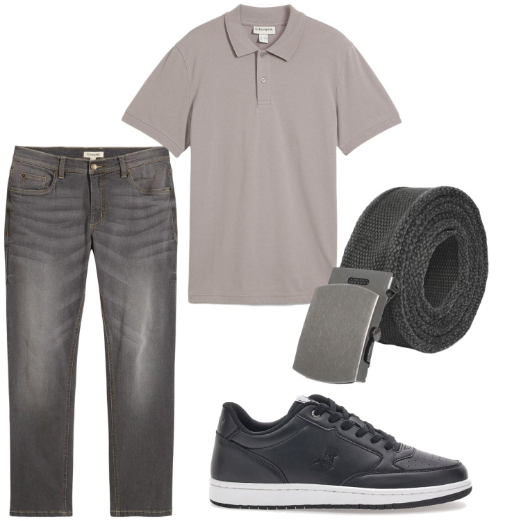 Outfit uomo - Total look #2228189. Stile Urban per Tutti i giorni. Abbinamento con jeans dritti, polo, cinture, sneakers.
