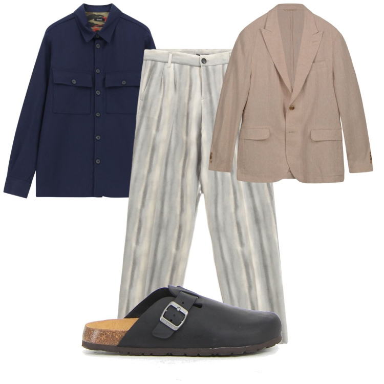 Outfit uomo - Total look #2228454. Stile Casual per Tutti i giorni. Abbinamento con pantaloni, camicie, giacche, sandali.