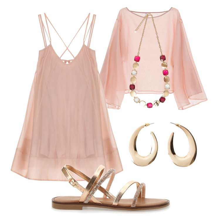 Outfit donna - Festa in spiaggia - @laurafo. Stile Chic per Serata fuori. Abbinamento con orecchini, vestiti corti, bluse, collane, sandali.