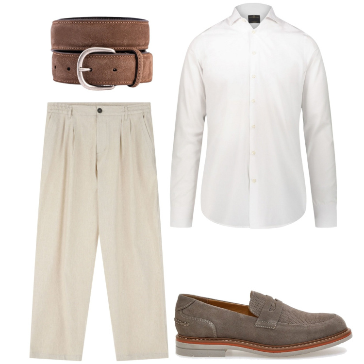 Outfit uomo - Look serale. Stile Business/Elegante per Serata speciale. Abbinamento con pantaloni, camicie, scarpe stringate, cinture.