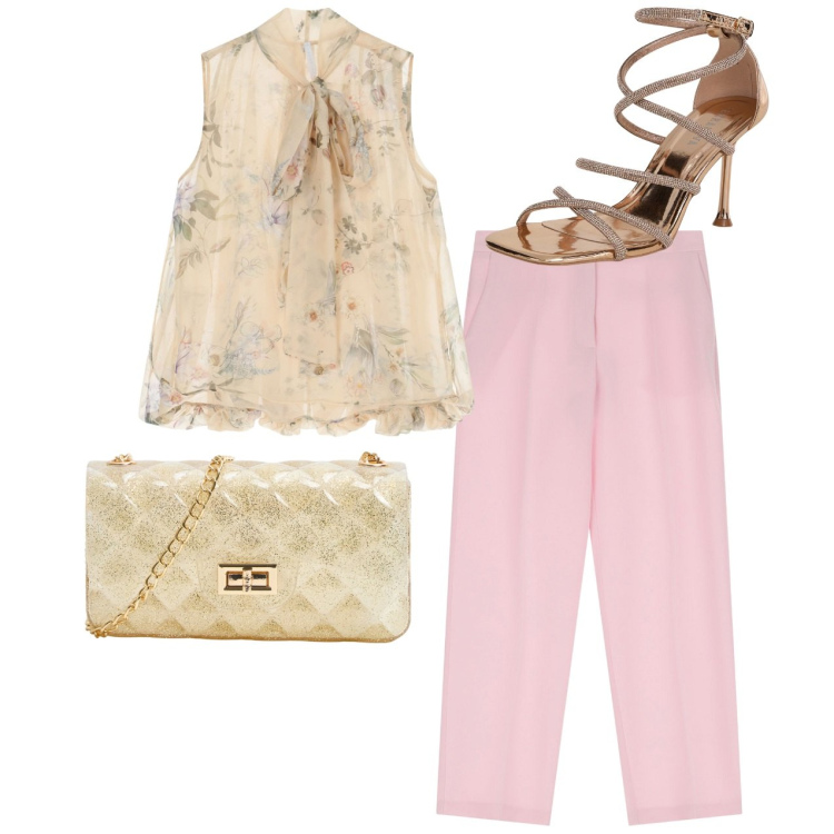 Outfit donna - Imperial. Stile Chic per Cerimonia. Abbinamento con sandali col tacco, borse a tracolla, pantaloni, camicie.