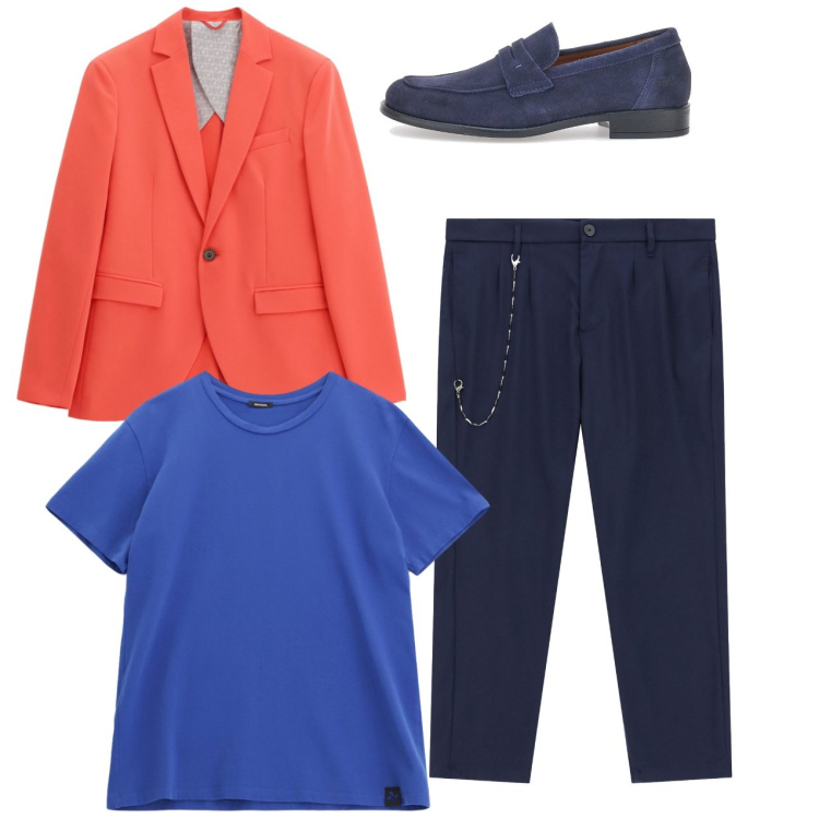 Outfit uomo - Total look #2228721. Stile Casual per Tutti i giorni. Abbinamento con giacche, t-shirt, pantaloni, scarpe stringate.
