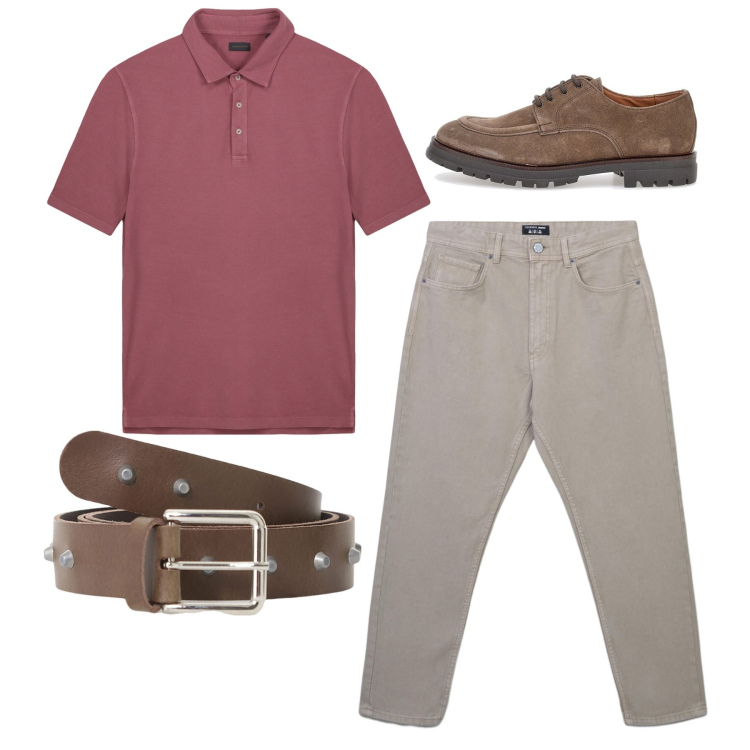 Outfit uomo - Total look #2228733. Stile Casual per Tutti i giorni. Abbinamento con jeans, cinture, scarpe stringate, polo.