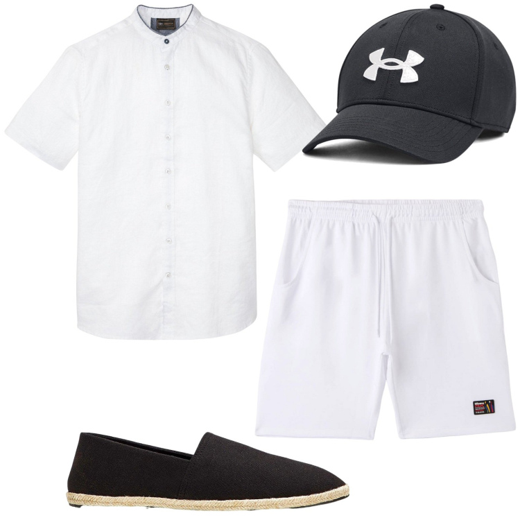 Outfit uomo - Espadrillas maschili. Stile Casual per Mare. Abbinamento con espadrillas, camicie a manica corta, bermuda, cappelli.