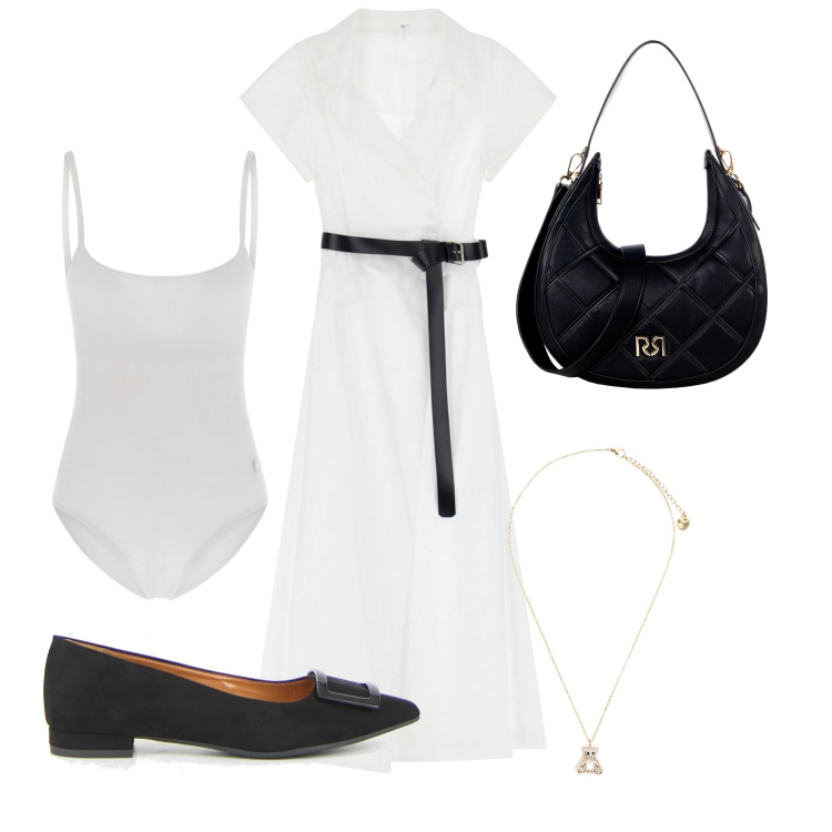 Outfit donna - Un abito bon ton. Stile Bon Ton per Tutti i giorni. Abbinamento con borse a tracolla, vestiti lunghi, body, ciondoli, ballerine.