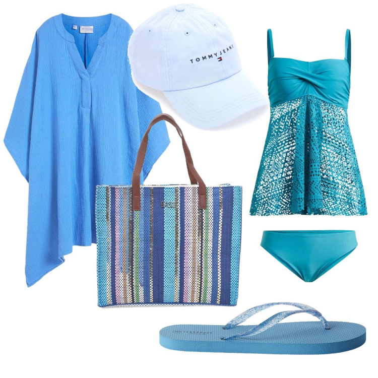 Outfit donna - La borsa per la spiaggia. Stile Boho per Mare. Abbinamento con costumi interi, vestiti da spiaggia, infradito, shopping bag, cappelli.