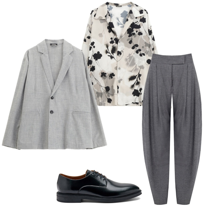 Outfit uomo - Total look #2229051. Stile Trendy per Cerimonia. Abbinamento con pantaloni, camicie, giacche, scarpe stringate.