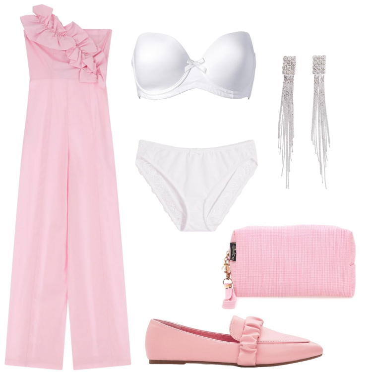 Outfit donna - Perfetta per serate urbane. Stile Glamour per Serata fuori. Abbinamento con orecchini, reggiseni, mocassini, culotte, tute, valigie.