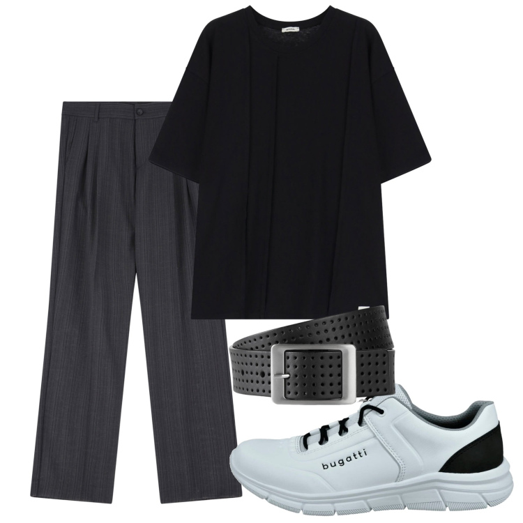 Outfit uomo - Comodo in città. Stile Urban per Tutti i giorni. Abbinamento con cinture, pantaloni, t-shirt, sneakers.