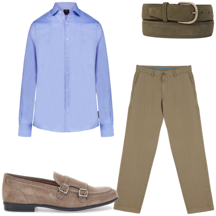 Outfit uomo - Ritorno in ufficio. Stile Urban per Ufficio. Abbinamento con pantaloni chino, camicie, scarpe stringate, cinture.
