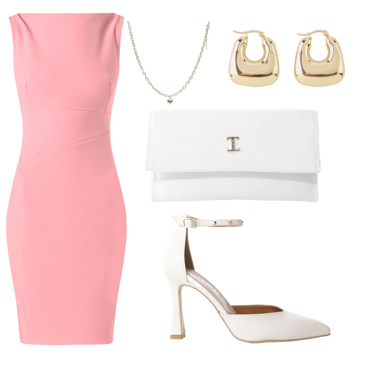Outfit donna - Total look #2229524. Stile Chic per Serata fuori. Abbinamento con orecchini, collane, vestiti a tubino, décolleté, borse a tracolla.