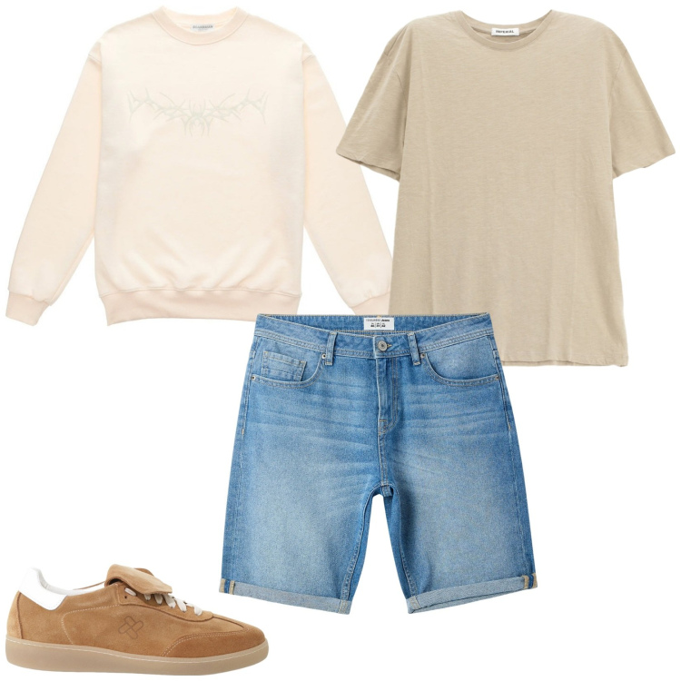 Outfit uomo - Ola chico. Stile Casual per Tutti i giorni. Abbinamento con bermuda, sneakers, t-shirt, felpe.