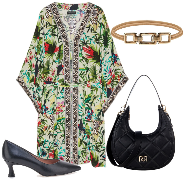 Outfit donna - Un abito leggero. Stile Casual per Tutti i giorni. Abbinamento con borse a tracolla, cinture, caftani, décolleté.