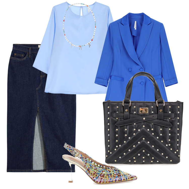 Outfit donna - Pronta a tutto. per Ufficio. Abbinamento con gonne longuette, bluse, collane, blazer, décolleté, borse a mano.