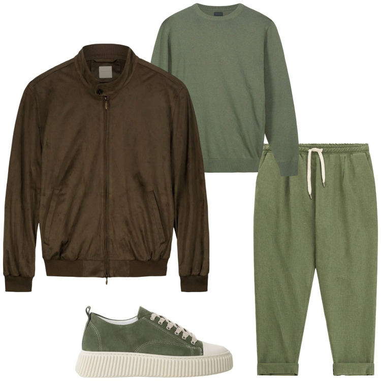 Outfit uomo - Total look #2230230. Stile Casual per Tutti i giorni. Abbinamento con pantaloni, sneakers, maglieria, giacche.