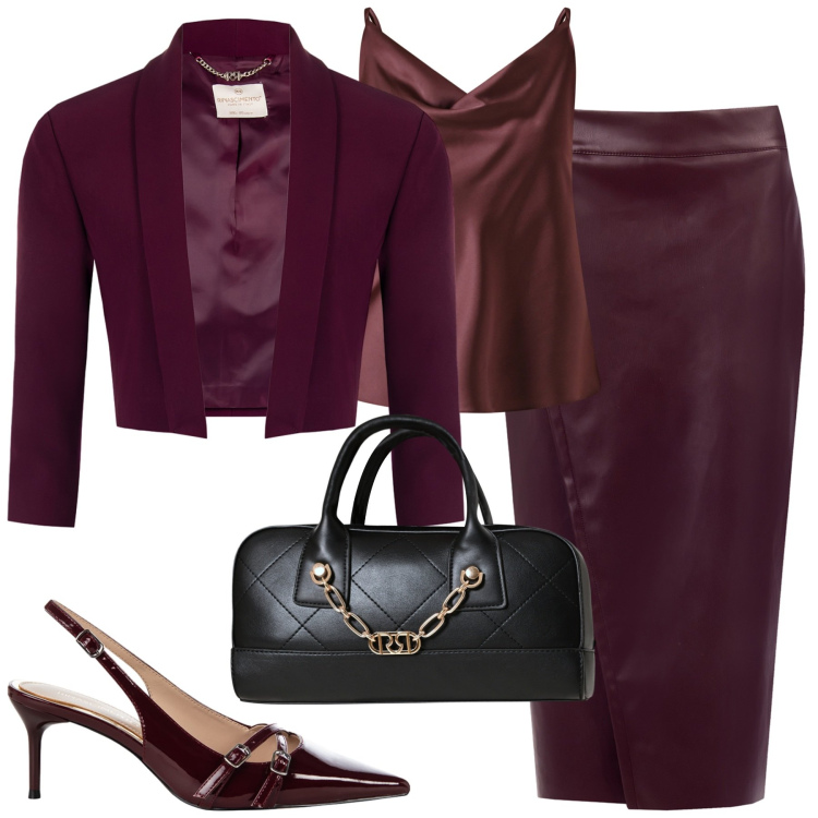Outfit donna - Rinascimento. Stile Chic per Cerimonia. Abbinamento con gonne longuette, canottiere, blazer, décolleté, borse a mano.