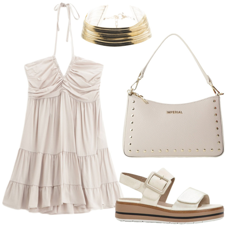 Outfit donna - Total look #2230803. Stile Basic per Tutti i giorni. Abbinamento con sandali, vestiti corti, borse a spalla, braccialetti.