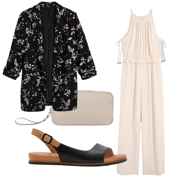 Outfit donna - Total look #2230809. Stile Minimal per Tutti i giorni. Abbinamento con blazer, sandali, tute, valigie.