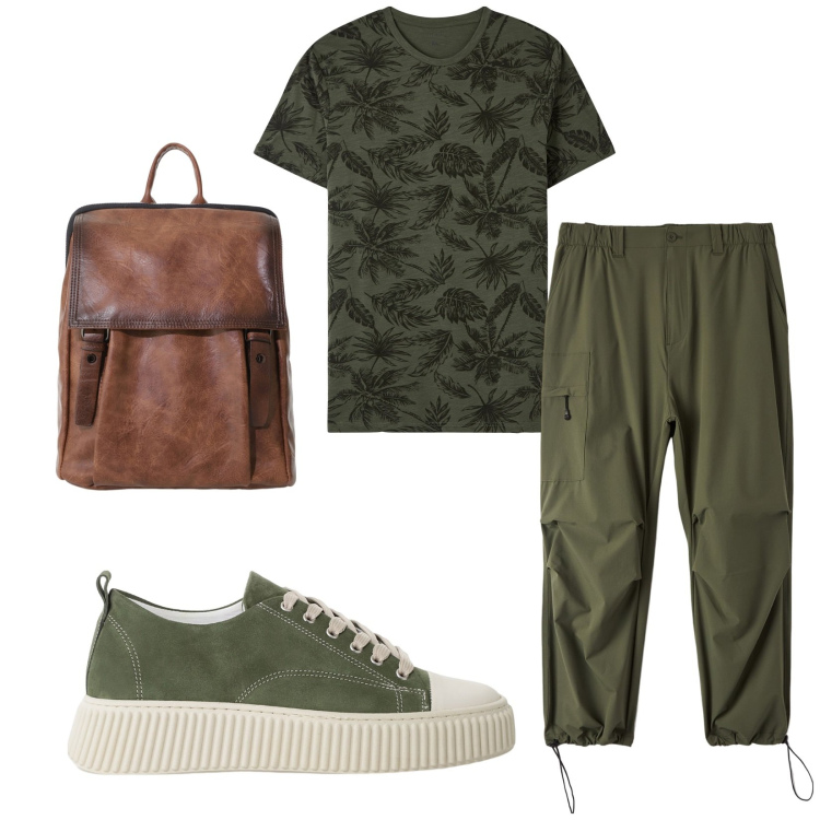 Outfit uomo - Total look #2230936. Stile Trendy per Sport. Abbinamento con t-shirt, pantaloni, sneakers, borse sportive.