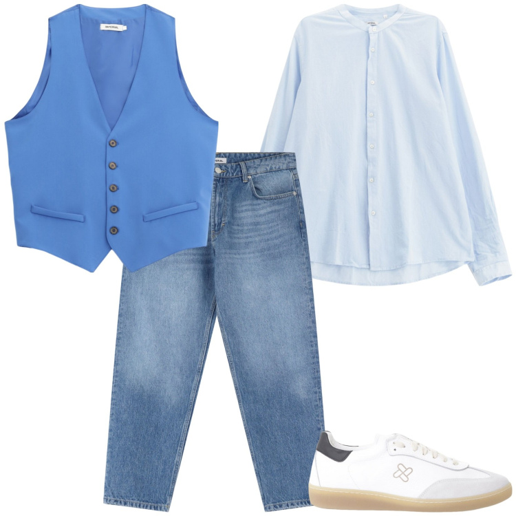 Outfit uomo - Saldi Imperial easy chic. Stile Trendy per Serata speciale. Abbinamento con gilet, jeans, camicie, sneakers.