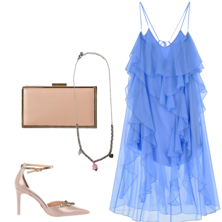 Outfit donna - Total look #2231530. Stile Chic per Serata fuori. Abbinamento con décolleté, pochette, vestiti lunghi, ciondoli.