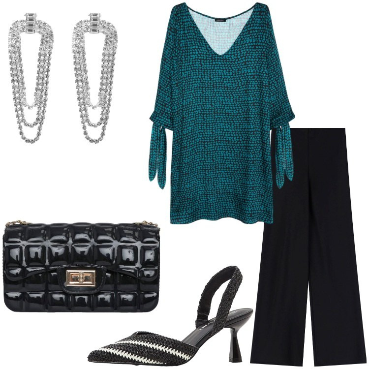 Outfit donna - Mai senza orecchini - @danipoetessa73. Stile Chic per Serata fuori. Abbinamento con décolleté, orecchini, borse a tracolla, pantaloni, vestiti corti.
