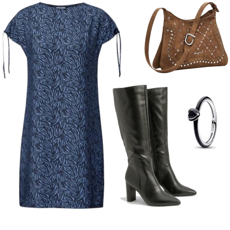 Outfit femme - Magali. Style Tendance pour Soirée dehors. Assortir avec cuissardes, robes courtes, bagues, sacs en bandoulière.