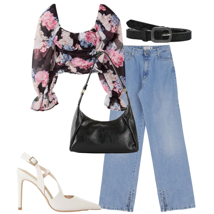 Outfit donna - City. Stile Casual chic per Tutti i giorni. Abbinamento con borse a mano, bluse, cinture, jeans, décolleté.
