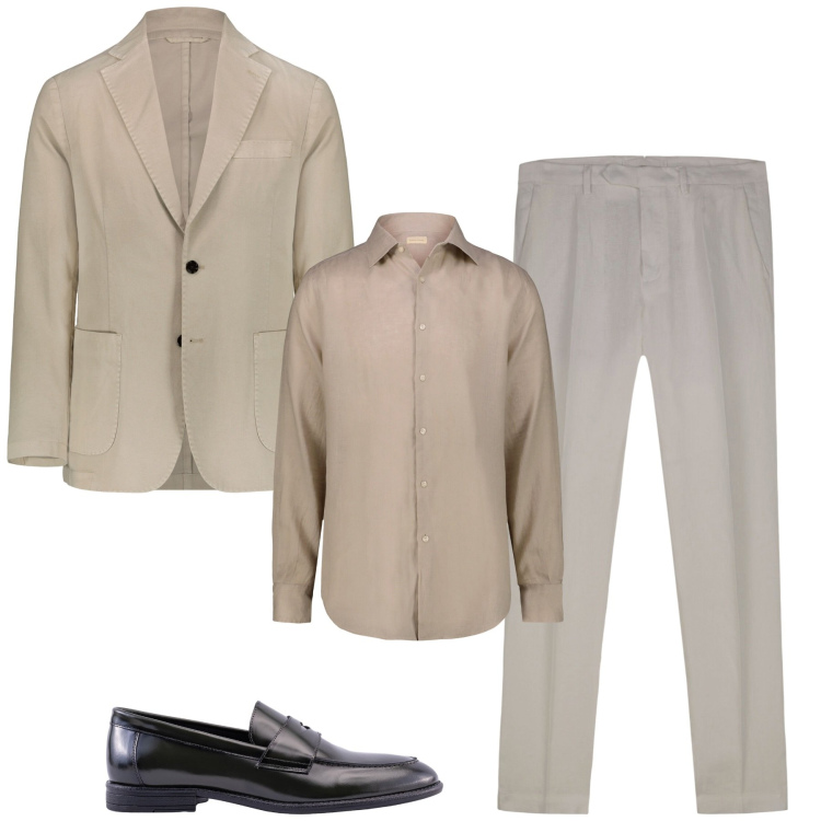 Outfit uomo - Serata. Stile Business/Elegante per Serata speciale. Abbinamento con giacche, camicie, pantaloni, scarpe stringate.