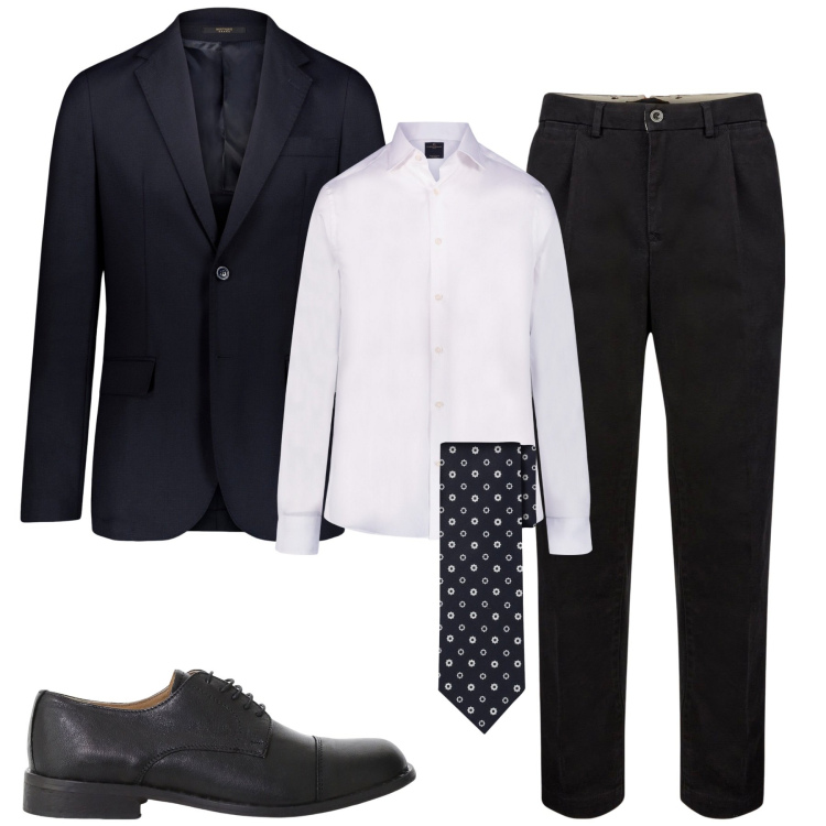 Outfit uomo - Doppelganger. Stile Business/Elegante per Serata speciale. Abbinamento con scarpe stringate, giacche, pantaloni, camicie, cravatte.