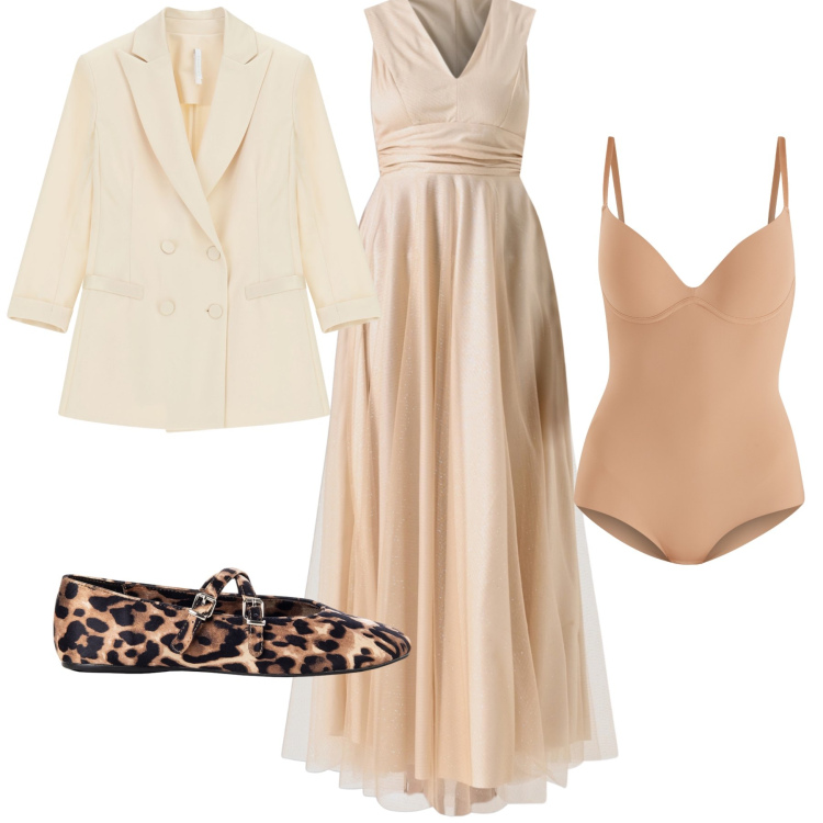 Outfit donna - Dress code scarpe basse. Stile Bon Ton per Cerimonia. Abbinamento con vestiti lunghi, body, ballerine, blazer.