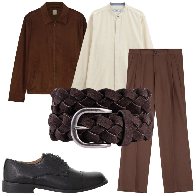 Outfit uomo - Total look #2233514. Stile Business/Elegante per Ufficio. Abbinamento con pantaloni, scarpe stringate, camicie, giacche, cinture.