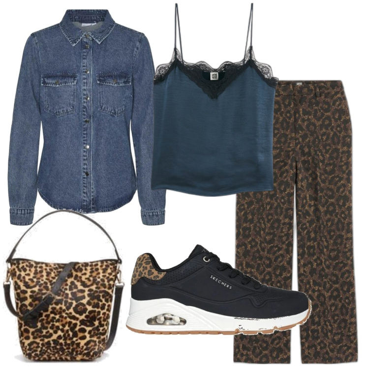 Outfit mujer - Trendy #7062. Estilo Trendy para Escuela/Universidad. Combinación con sneakers, camisas, camiseta, pantalones, bolsos saco.