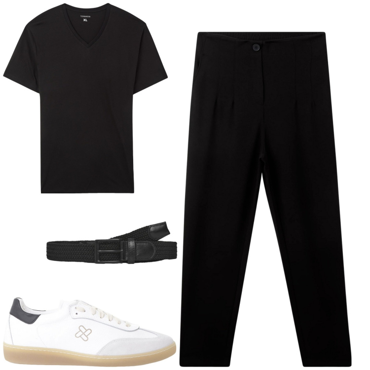 Outfit uomo - Total look #2233663. Stile Urban per Tutti i giorni. Abbinamento con pantaloni chino, t-shirt, cinture, sneakers.
