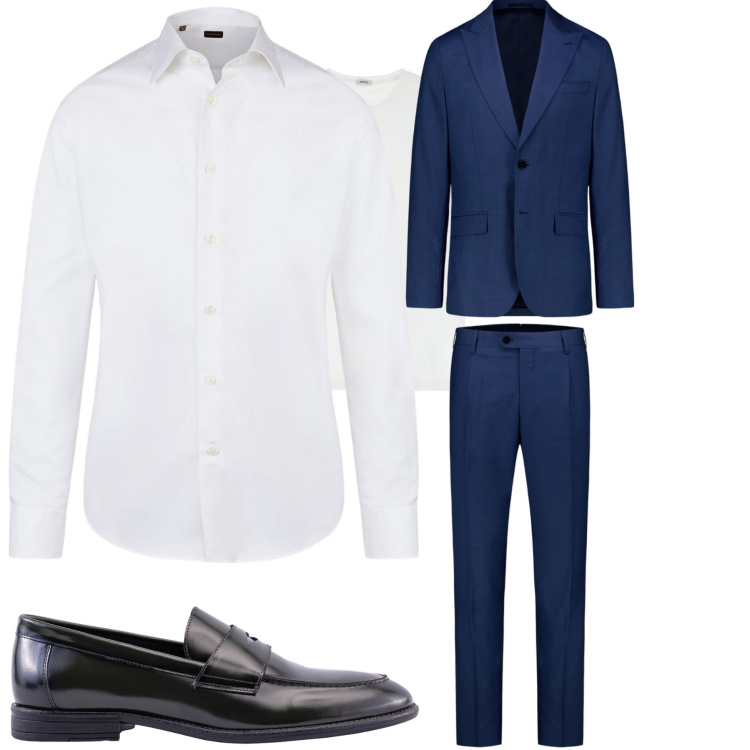 Outfit uomo - Cerimonia. Stile Trendy per Cerimonia. Abbinamento con t-shirt, camicie, abiti, scarpe stringate.