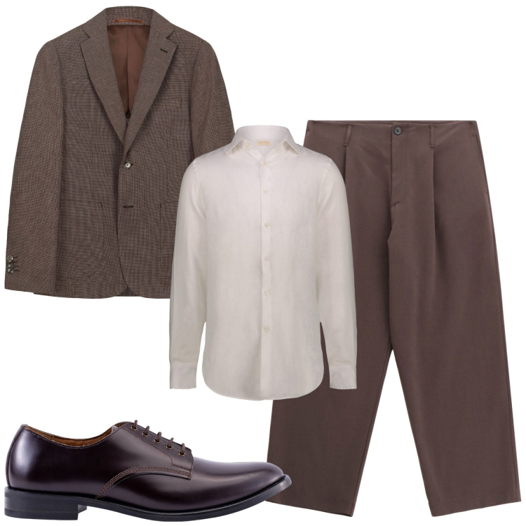 Outfit uomo - Total look #2233724. Stile Business/Elegante per Ufficio. Abbinamento con pantaloni, giacche, camicie, scarpe stringate.