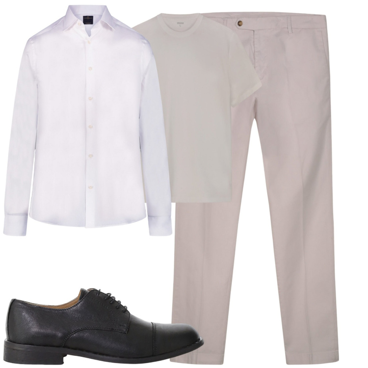 Outfit uomo - Total look #2233740. Stile Urban per Tutti i giorni. Abbinamento con scarpe stringate, pantaloni chino, t-shirt, camicie.