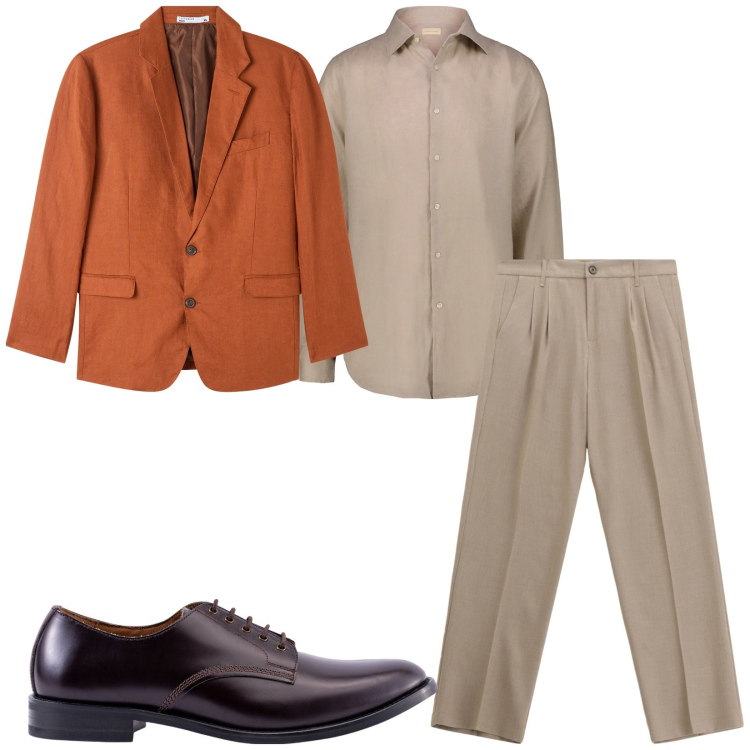 Outfit uomo - Total look #2233817. Stile Business/Elegante per Ufficio. Abbinamento con giacche, pantaloni, camicie, scarpe stringate.