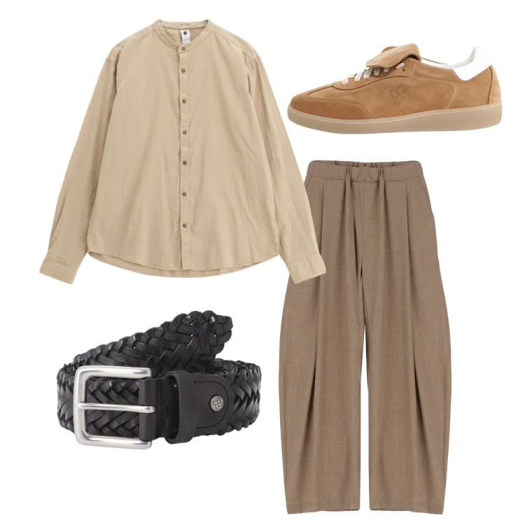 Outfit uomo - Total look city. Stile Casual per Tutti i giorni. Abbinamento con pantaloni, sneakers, cinture, camicie.