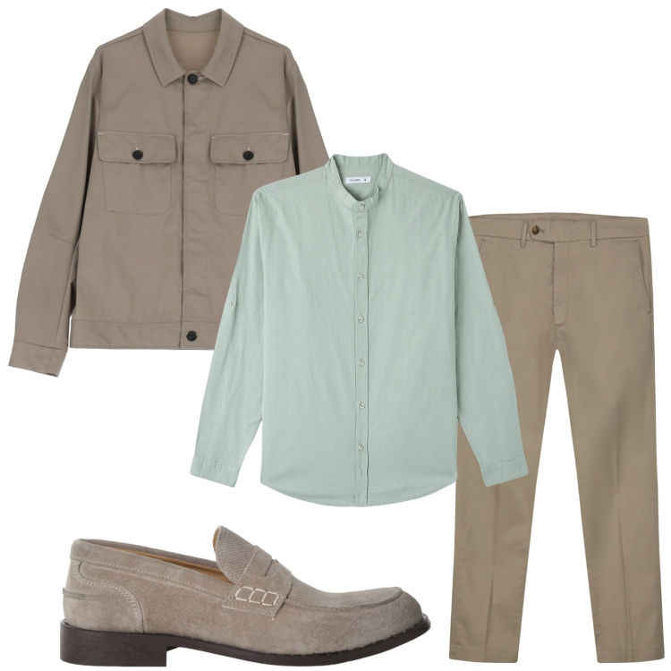 Outfit uomo - Guardaroba raffinato. Stile Casual per Ufficio. Abbinamento con camicie, giacche, scarpe stringate, pantaloni chino.
