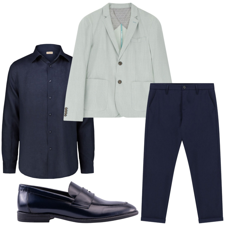 Outfit uomo - Il blazer must have. Stile Trendy per Serata speciale. Abbinamento con giacche, pantaloni, camicie, scarpe stringate.