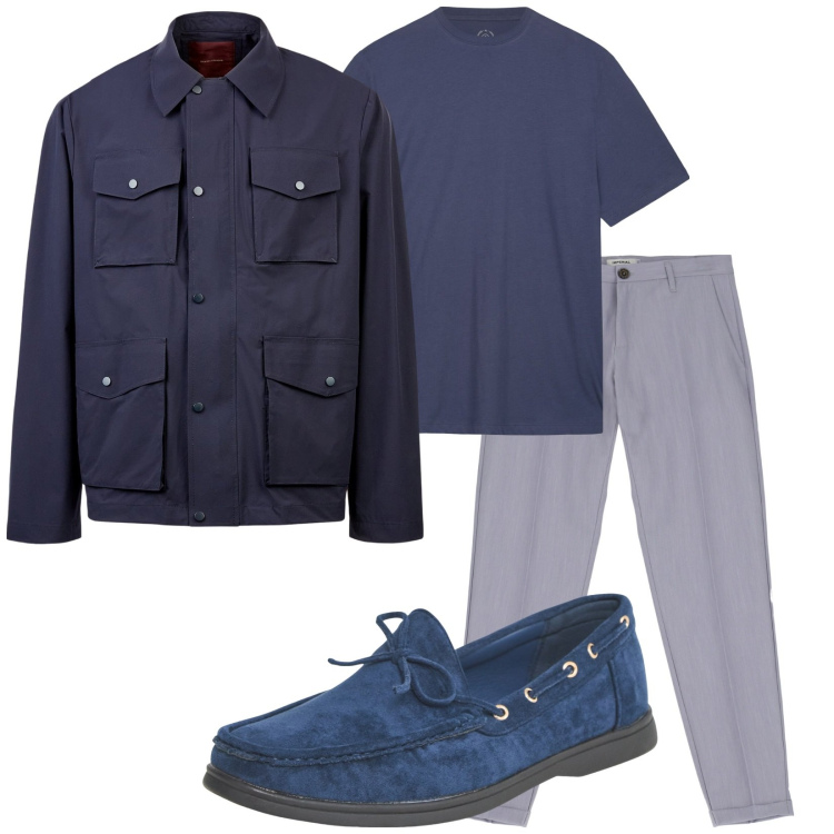 Outfit uomo - Total look #2233845. Stile Casual per Ufficio. Abbinamento con scarpe stringate, pantaloni, giacche, t-shirt.