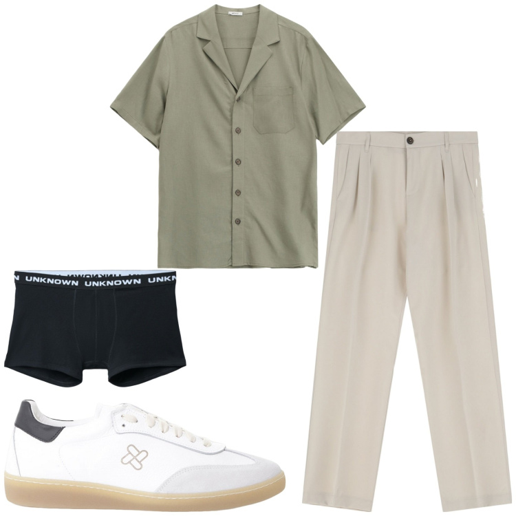 Outfit uomo - Total look #2233848. Stile Casual per Tutti i giorni. Abbinamento con boxer, pantaloni, sneakers, camicie a manica corta.