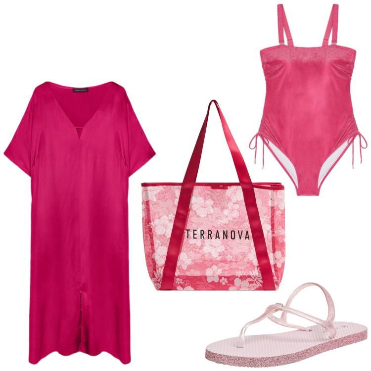 Outfit donna - Portovenere. Stile Casual per Mare. Abbinamento con shopping bag, sandali, vestiti lunghi, costumi interi.