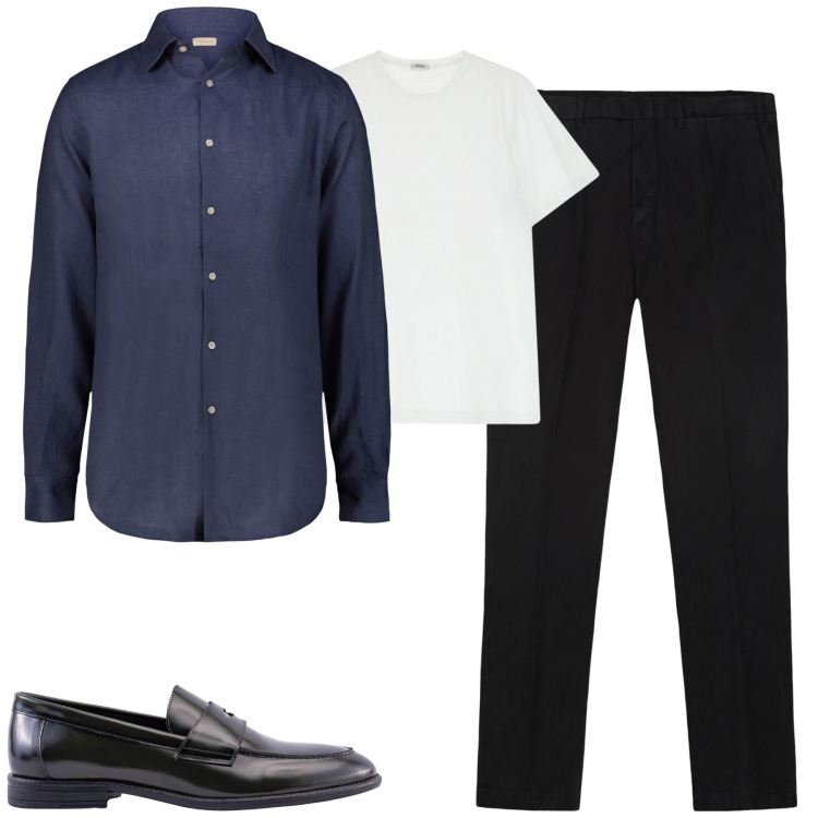 Outfit uomo - Total look #2234042. Stile Urban per Tutti i giorni. Abbinamento con t-shirt, pantaloni, camicie, scarpe stringate.