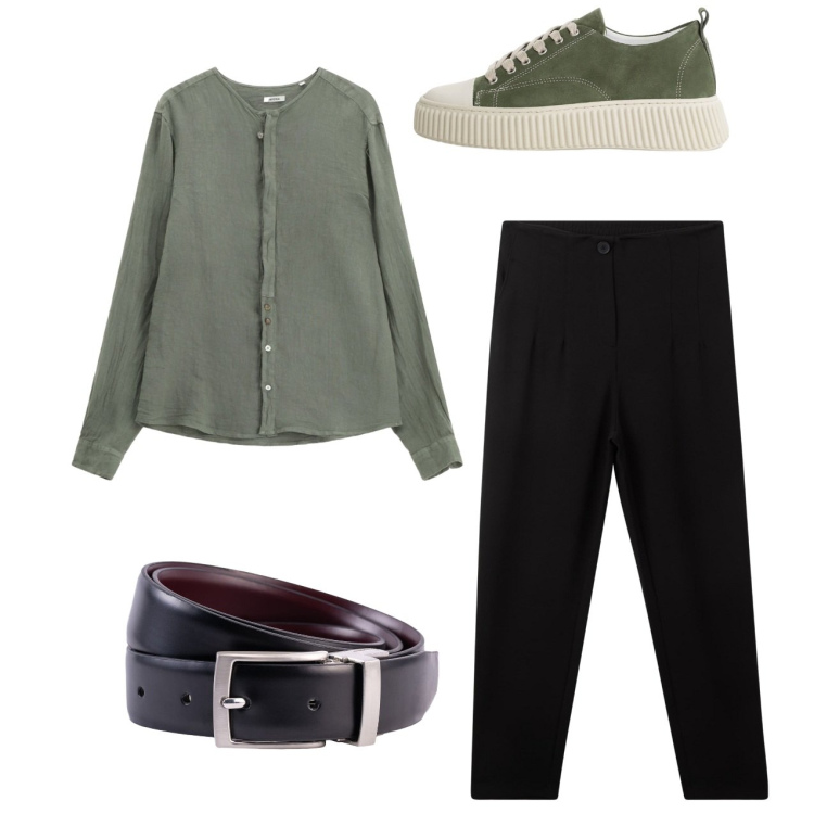Outfit uomo - City. Stile Casual per Tutti i giorni. Abbinamento con pantaloni chino, sneakers, camicie, cinture.