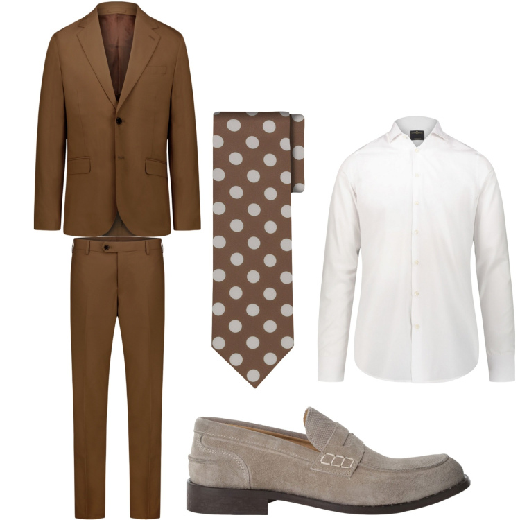 Outfit uomo - Giorno di festa. Stile Business/Elegante per Cerimonia. Abbinamento con scarpe stringate, camicie, cravatte, abiti.