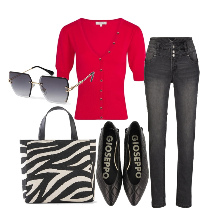 Outfit femme - Août. Style Casual chic pour Tous les jours. Assortir avec jean slim, sacs à main, ballerines, pulls, lunettes de soleil.