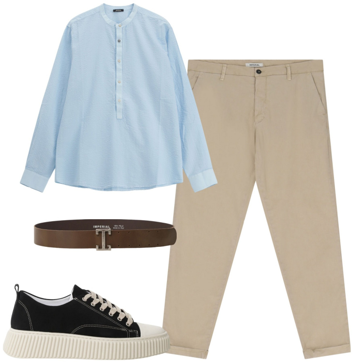 Outfit uomo - Total look #2234433. Stile Trendy per Serata speciale. Abbinamento con sneakers, pantaloni chino, cinture, camicie.